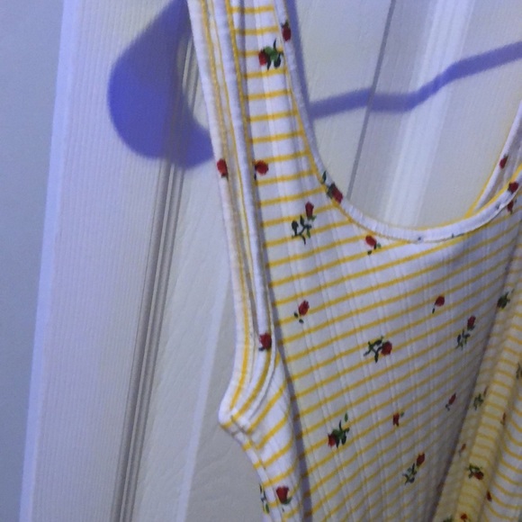 Forever 21 Striped yellow Tank with roses - Picture 7 of 8